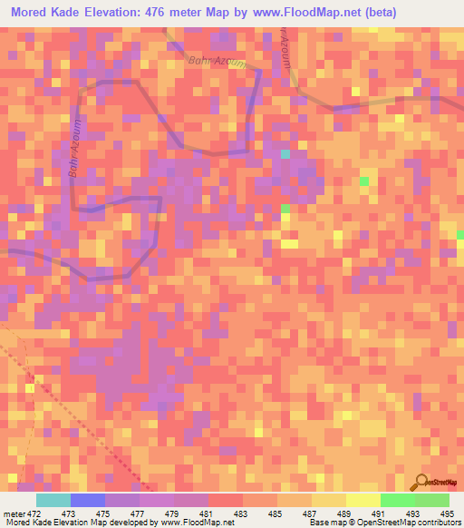 Mored Kade,Chad Elevation Map