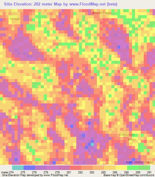 Sitia,Chad Elevation Map