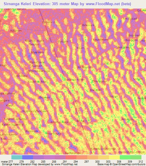 Sirnanga Keleri,Chad Elevation Map
