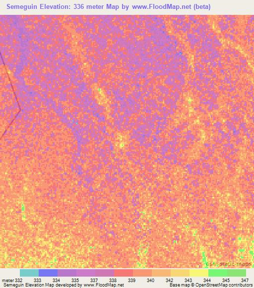 Semeguin,Chad Elevation Map