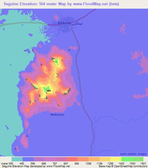 Seguine,Chad Elevation Map