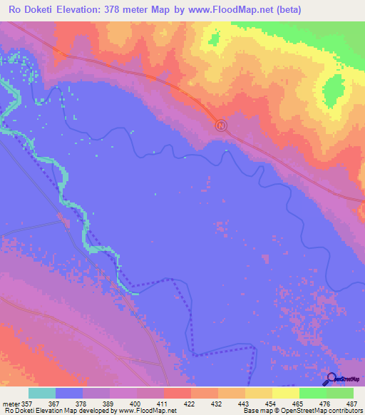 Ro Doketi,Chad Elevation Map