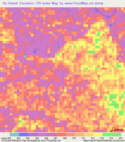Ro Doketi,Chad Elevation Map