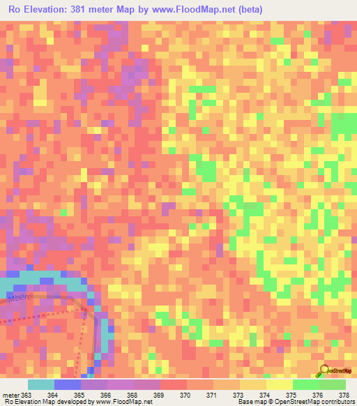 Ro,Chad Elevation Map
