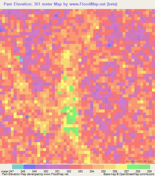 Pam,Chad Elevation Map