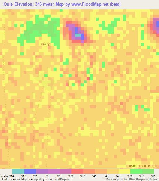 Oule,Chad Elevation Map