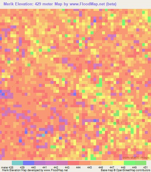 Merik,Chad Elevation Map
