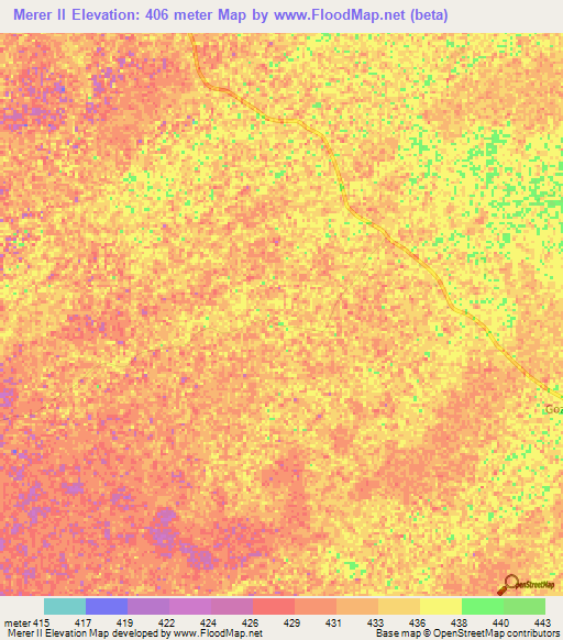 Merer II,Chad Elevation Map