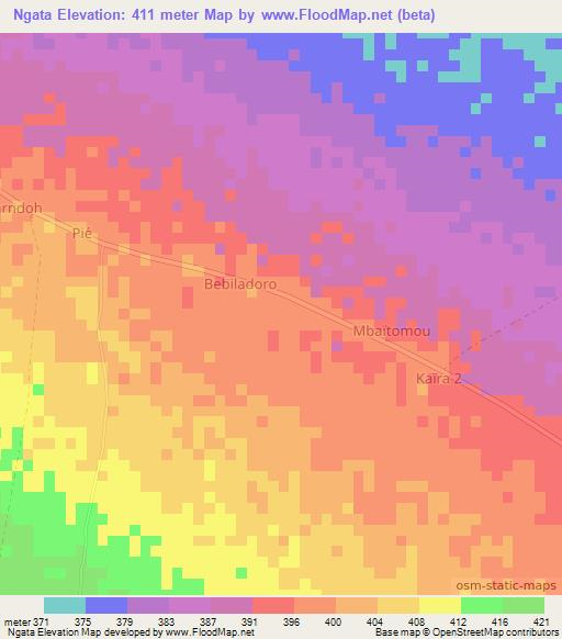 Ngata,Chad Elevation Map