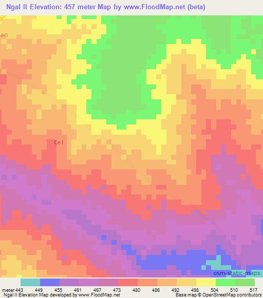 Ngal II,Chad Elevation Map
