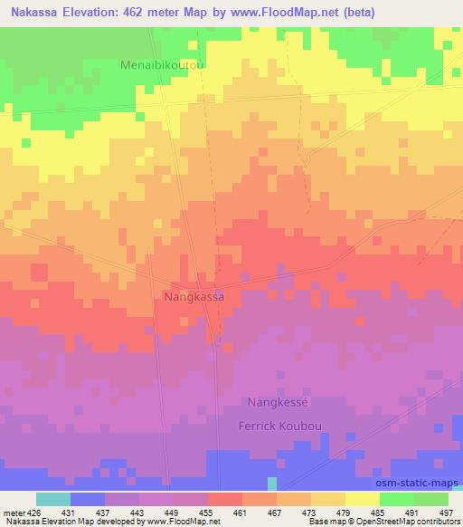 Nakassa,Chad Elevation Map