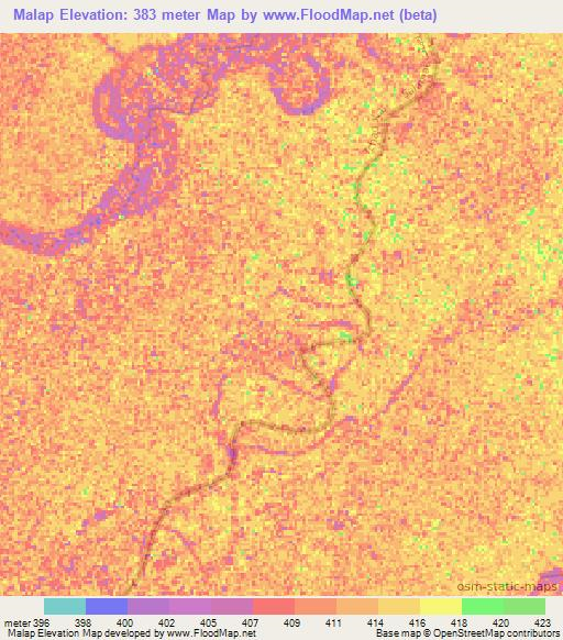 Malap,Chad Elevation Map