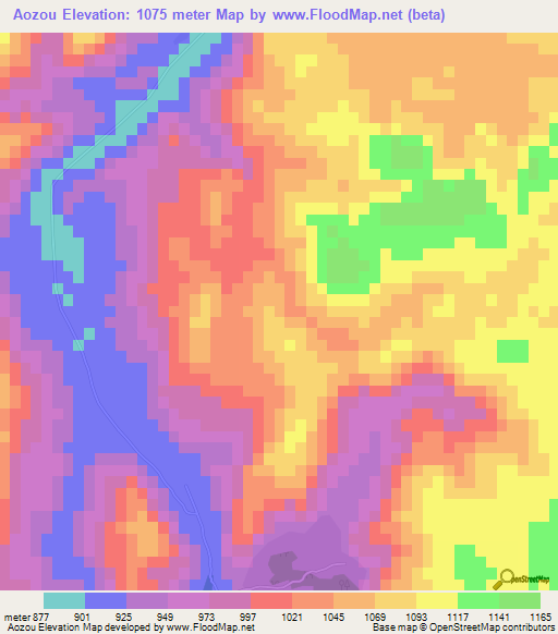 Aozou,Chad Elevation Map