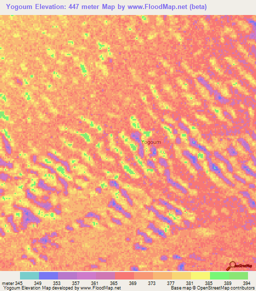 Yogoum,Niger Elevation Map