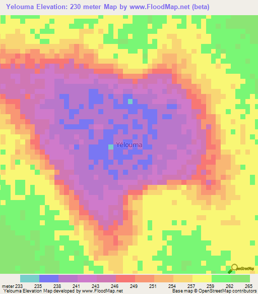 Yelouma,Niger Elevation Map