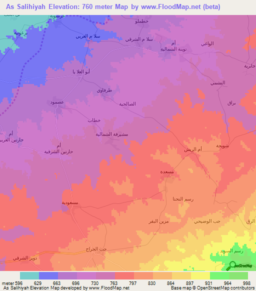As Salihiyah,Syria Elevation Map