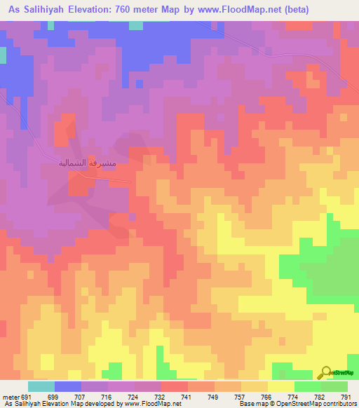 As Salihiyah,Syria Elevation Map