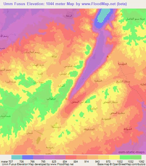 Umm Fusus,Syria Elevation Map