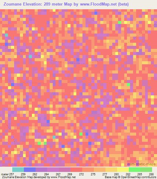 Zoumane,Mali Elevation Map