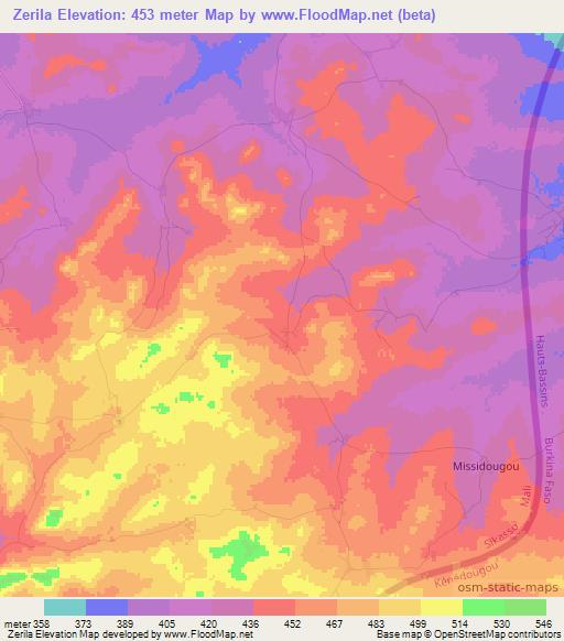 Zerila,Mali Elevation Map