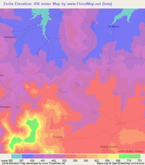 Zerila,Mali Elevation Map