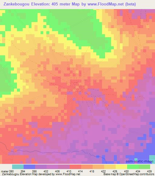 Zankebougou,Mali Elevation Map
