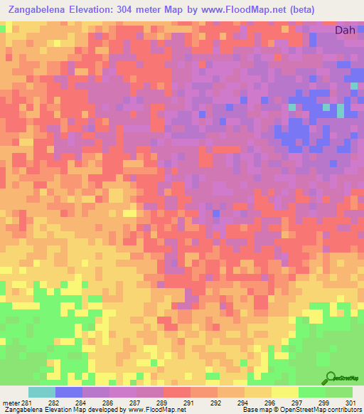 Zangabelena,Mali Elevation Map