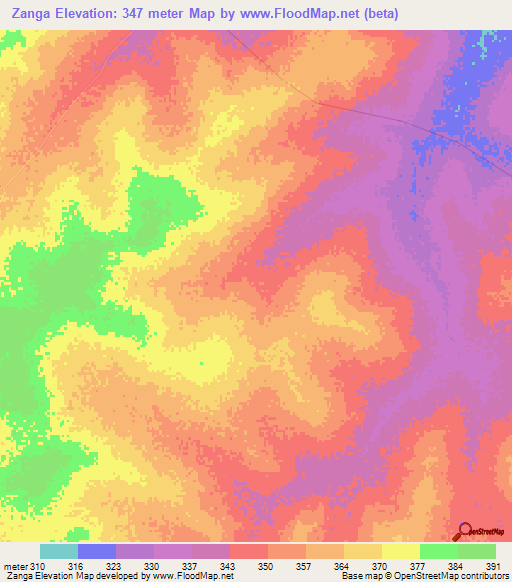 Zanga,Mali Elevation Map