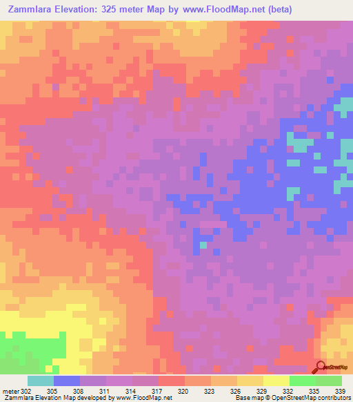 Zammlara,Mali Elevation Map