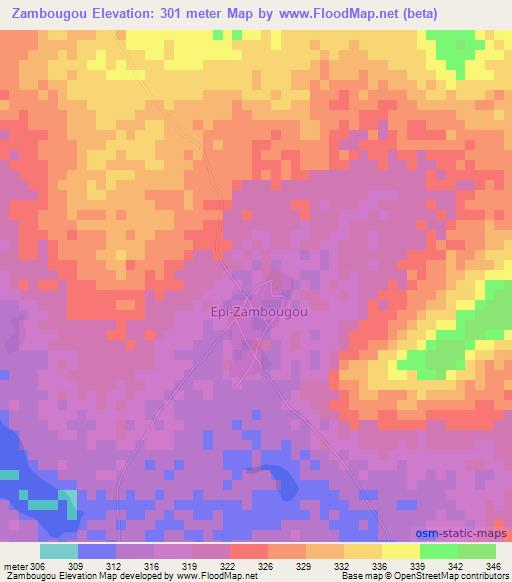 Zambougou,Mali Elevation Map
