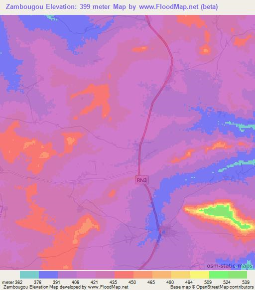 Zambougou,Mali Elevation Map