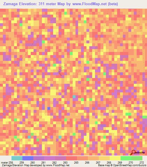 Zamaga,Mali Elevation Map