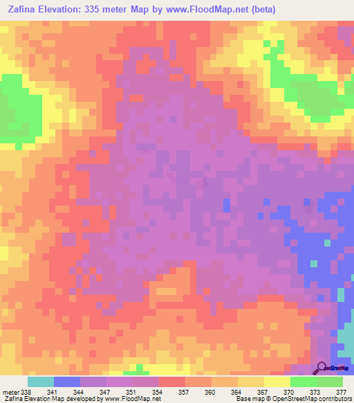 Zafina,Mali Elevation Map
