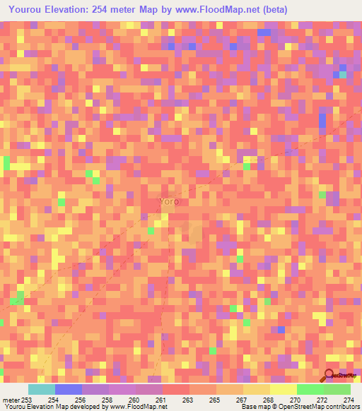 Yourou,Mali Elevation Map