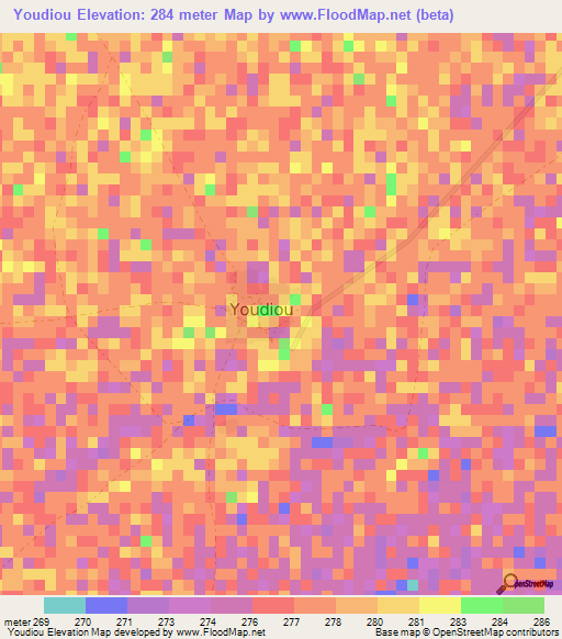 Youdiou,Mali Elevation Map