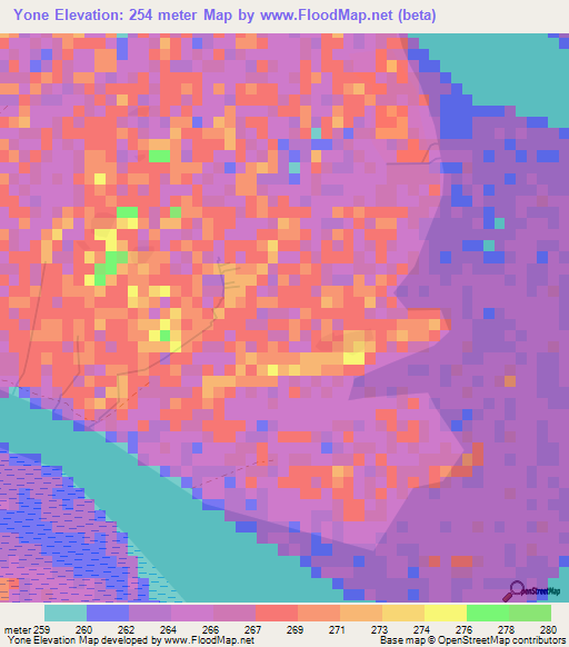 Yone,Mali Elevation Map