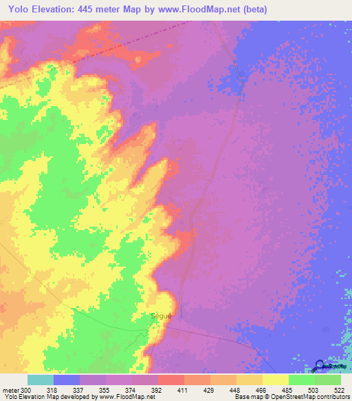 Yolo,Mali Elevation Map