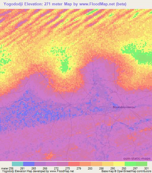 Yogododji,Mali Elevation Map