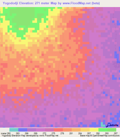 Yogododji,Mali Elevation Map