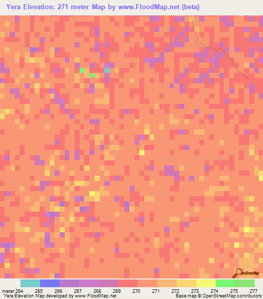 Yera,Mali Elevation Map