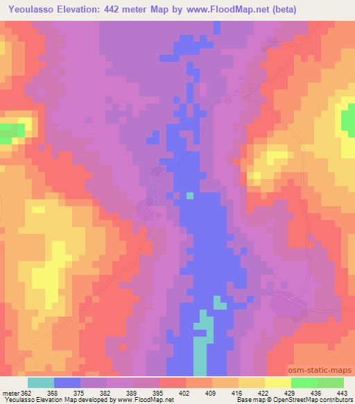 Yeoulasso,Mali Elevation Map