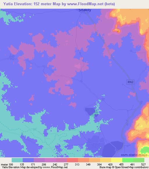 Yatia,Mali Elevation Map