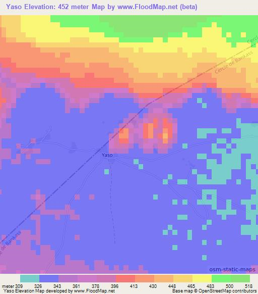 Yaso,Mali Elevation Map