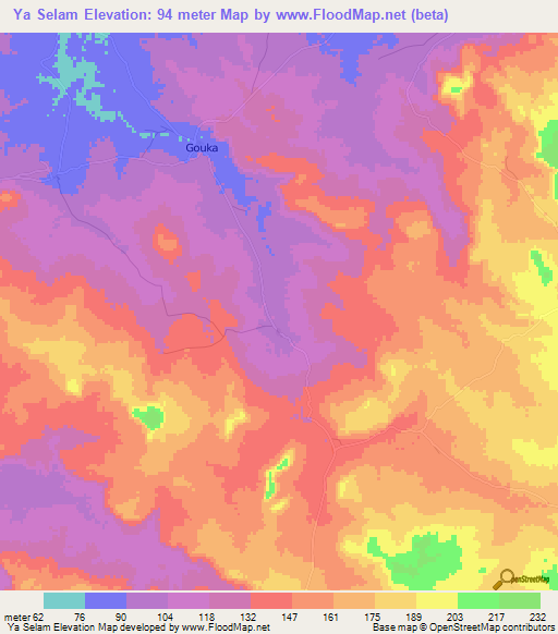 Ya Selam,Mali Elevation Map
