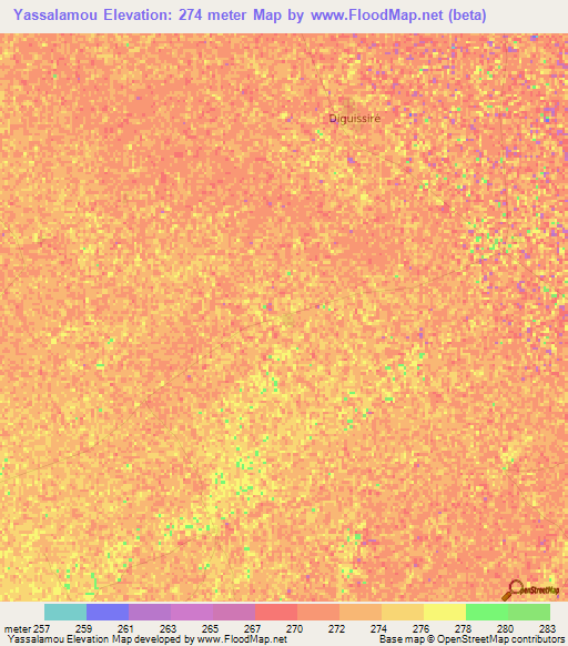Yassalamou,Mali Elevation Map