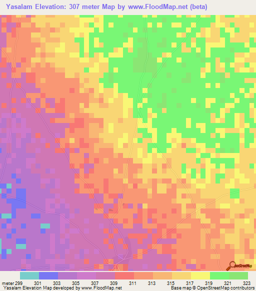 Yasalam,Mali Elevation Map