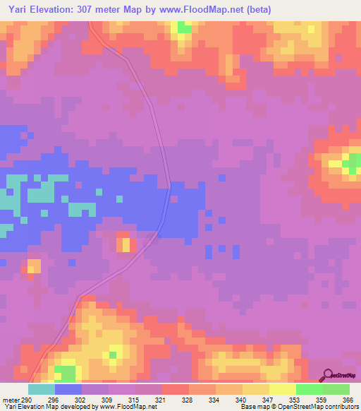 Yari,Mali Elevation Map