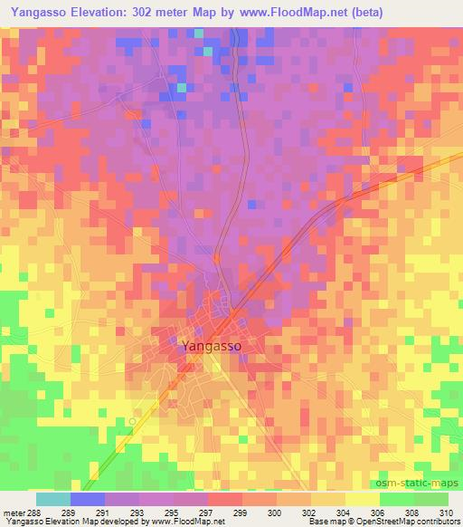Yangasso,Mali Elevation Map