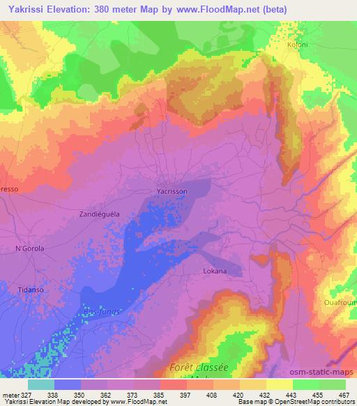 Yakrissi,Mali Elevation Map