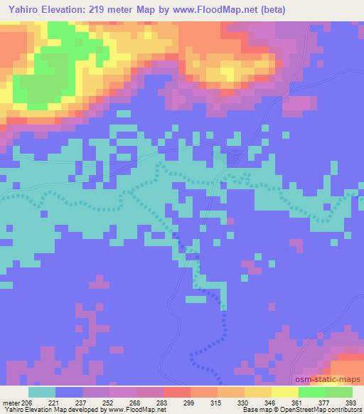 Yahiro,Mali Elevation Map